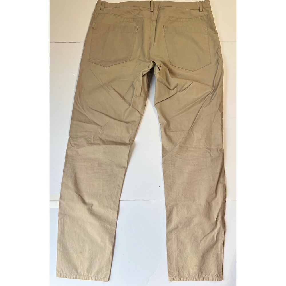 Theory Craven Forte Men Tan Khaki Chino Pants Straight Leg Cotton 33 - Picture 2 of 12